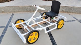 How to Make a Go kart  Electric car using PVC pipe at Home [upl. by Veda]