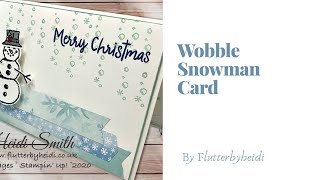 How to make a Snowman Wobble Card [upl. by Ayhtnic]