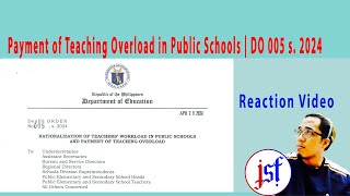 DO 5 s 2024 Rationalization of Teachers Workload amp Payment of Teaching Overload [upl. by Benioff]