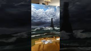 Whiteford Lighthouse ARTWORK stage 6 growyourchannel seascapepainting lighthouseviews [upl. by Dulcia277]