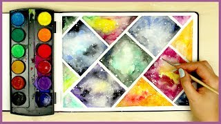 How to Paint a Galaxy using Cheap Watercolors Art Journal Thursday Ep 14 [upl. by Sigrid]