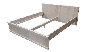 2 persoons bed hout maken met bouwpakket GS 28 Woodkitnl [upl. by Stralka]