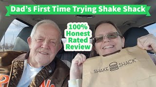 Dads First Time Trying SHACK SHACK How will he rate his Shack Burger [upl. by Enicul847]