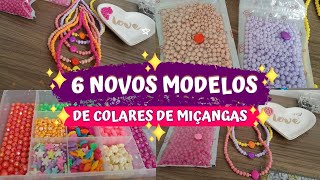 Faça comigo 6 novos colares de miçangas com entremeio de concha do mar colorida [upl. by Ahsein]