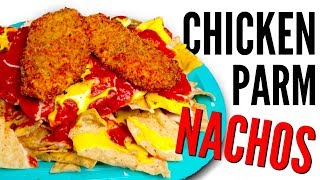 CHICKEN PARMESAN NACHOS DIY  How To [upl. by Akimak]