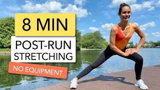 8 MIN POSTRUN STRETCHING  COOL DOWN FOR RUNNERS  NO EQUIPMENT [upl. by Nagram856]