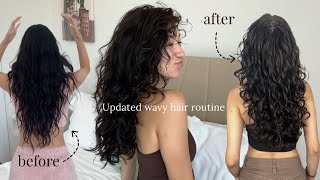 ༄ؘupdated wavy hair routine  2A 2B amp 2C curls  deva cut༄ [upl. by Lemire]