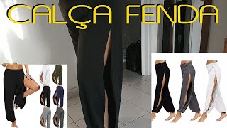 UNBOXING Calça de fenda lateral harem feminina estilo europeu elegante casual confortável ALIEXPRESS [upl. by Ahsayn650]