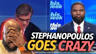 George Stephanopoulos Loses His Mind Holding Byron Donalds Accountable For Kamala Harris Ethnicity 😩 [upl. by Ennadroj476]