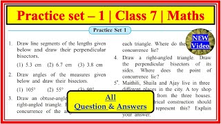 Practice set 1 class 7 maths  Geometrical Constructions Maharashtra board class7th [upl. by Joice]