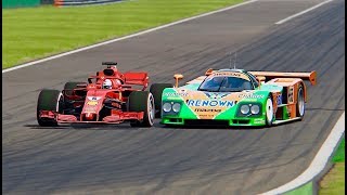 Ferrari F1 2018 vs Mazda 787B  Monza [upl. by Daley]