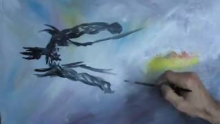 Melkor vs Fingolfin Oil Painting on Canvas [upl. by Baynebridge]