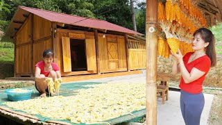 OFF GRID FARM  Harvest corn Bamboo Shoots  Plant Flowers Along The Concrete Road [upl. by Kristoffer]