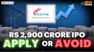 ACME Solar Holdings IPO Rs 2900 Crore IPO Opening On Nov 6  All You Need To Know On The IPO Adda [upl. by Mil762]