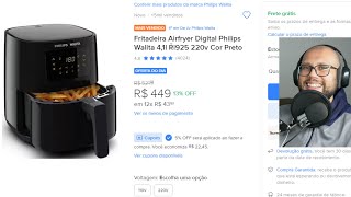 Fritadeira Airfryer Digital Philips Walita 41l Ri925 220v Cor Preto [upl. by Nnayllek935]