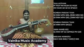 Thala Kothum Song Veena Tutorials  Jai Bheem  Surya  Thala Kothum Song Played In Veena With Notes [upl. by Mcgurn104]