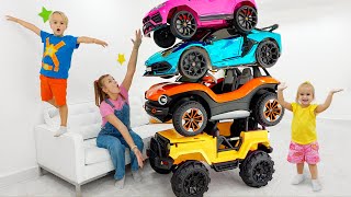 Alice rides on a New Toy Car and other funny Kids stories [upl. by Stanton778]