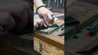 Assembling the leather on the knife sheath pt1 woodworking custom [upl. by Barnard]