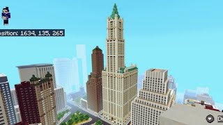 Minecraft How I Built the Woolworth Building in my NYC world Nintendo Switch [upl. by Wilfred]