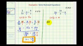 Ex 2 Solving Rational Equations [upl. by Dempsey]