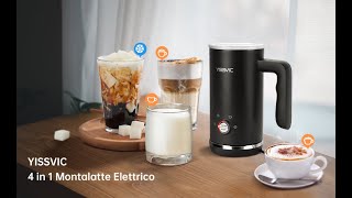 Cappuccinatore Montalatte Elettrico Yissvic 4 in 1 Gustosa schiuma di latte anche a freddo [upl. by Asilahs]