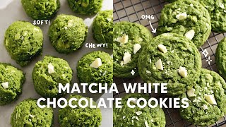 Matcha White Chocolate Cookies 🍵 one of my fave recipes EVER [upl. by Laersi]