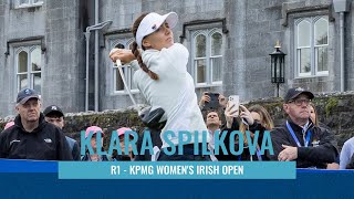 Klara Davidson Spilkova cards a 4 68 on her first round as defending champion in Ireland [upl. by Annoyek]