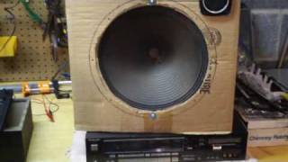 Metal disc tweeter cardboard box speaker Realistic SA10 amp [upl. by Hobbie]