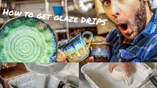 Pottery Glazing Techniques Drips Pouring and More [upl. by Arikihs]