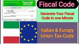 Fiscal Code  What is Fiscal Code  How to generate Fiscal Code for Italy  Italian Tax Code [upl. by Hedvig]