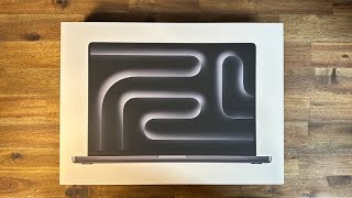 M3 MacBook Pro 16 inch Space Black unboxing  No Commentary [upl. by Drucilla]