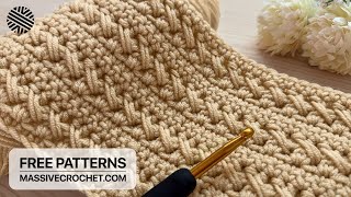 VERY EASY Crochet Pattern for Beginners ⚡️ 💛 Crochet Stitch for Baby Blanket Bag amp Scarf [upl. by Agnizn]