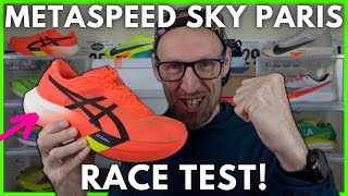 ASICS METASPEED SKY PARIS RACE TEST  KING OF THE SUPER SHOES  YEOVIL HALF MARATHON 2024 [upl. by Anjanette]