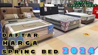 Review Harga Kasur Spring Bed Terbaru 2024  Semua Merk  Update Januari 2024 [upl. by Ahsha633]