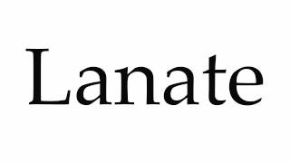 How to Pronounce Lanate [upl. by Imar]