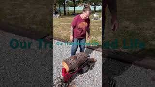 Log splitter in action ourtrulyblessedlife [upl. by Noellyn364]