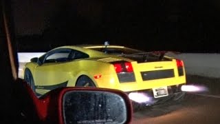 EPIC Street Race BATTLE  1200hp TT Lambo vs 1200hp Supra [upl. by Ecinna]