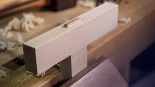 How to cut a THROUGH MORTICE AND TENON by HAND [upl. by Dale]