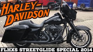 Harley Davidson FLHXS Street Glide Special 2014 Stock Exhaust 14 inch ape hangers Blacked out [upl. by Four318]