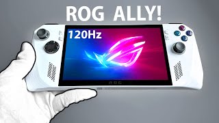 The ROG ALLY Unboxing  Future of Gaming Handhelds 120Hz Experience [upl. by Rayner]