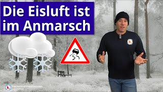 Die Eisluft ist im Anmarsch  Luftmassengrenze mit Schnee [upl. by Ibbed]