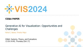 Generative AI for Visualization Opportunities and Challenges  Fast Forward  VIS 2024 [upl. by Finlay577]