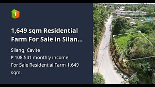 1649 sqm Residential Farm For Sale in Silang Cavite [upl. by Pacificia974]