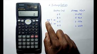 Interpolation using scientific calculator casio fx 991ms [upl. by Evy]