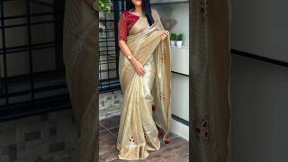 1800 Whatsapp 9360211562 Gold Organza Silk Saree [upl. by Odarbil]