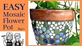 StepbyStep Creating a Stunning Mosaic Ceramic Flower Pot Easy DIY Guide part 1 [upl. by Atteuqal443]