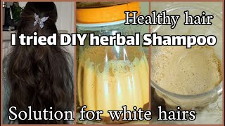 Herbal Shampoo at home  Premature greying hair fall amp hair growth [upl. by Anitsej]