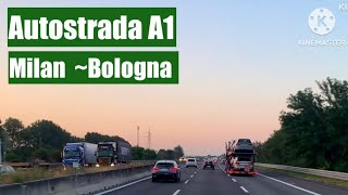 A1 Milano Bologna Autostrada  Drive in Italia [upl. by Dnama311]