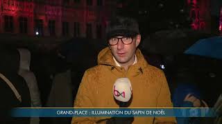 Lancement des Plaisirs dHiver  le sapin sest illuminé sur la GrandPlace [upl. by Yesrod]