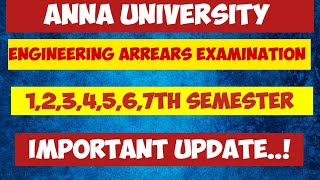 Anna UniversityEngineering Arrears ExaminationHow to clear the all arrear papersEngineering king [upl. by Ailes]